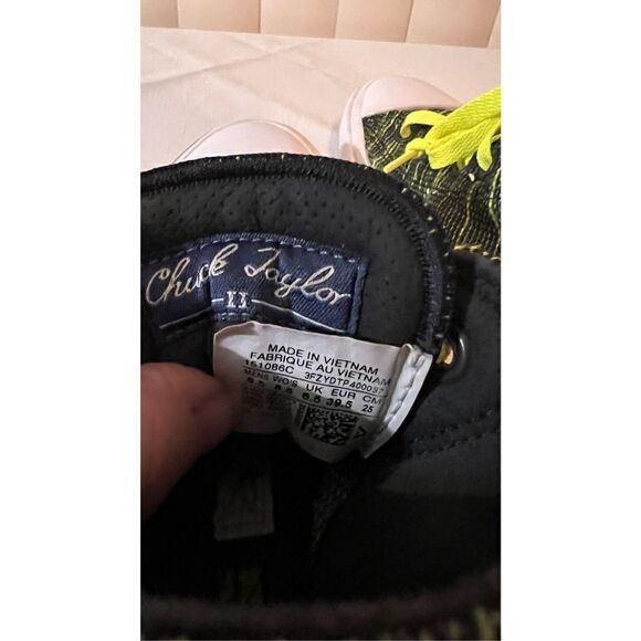 CONVERSE CHUCK TAYLER II ALL STAR SHOES NEON GREEN BLACK 151086 MENS 6.5 WOMENS - Picture 9 of 10